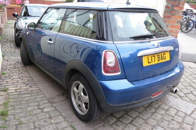 Blue Mini Cooper