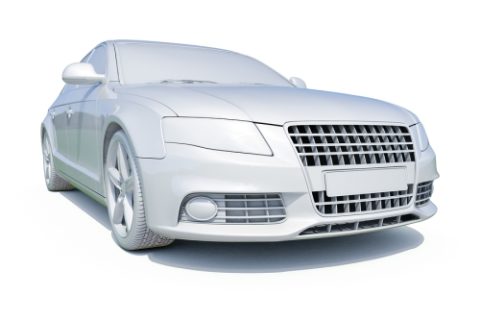 3D White Car